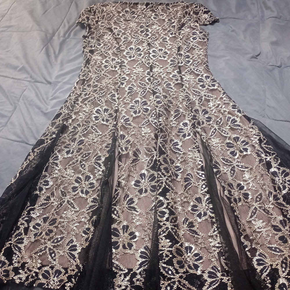 Chic Floral Lace Evening Gown